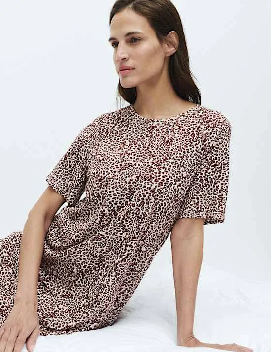 Cotton Modal Printed Long Nightdress