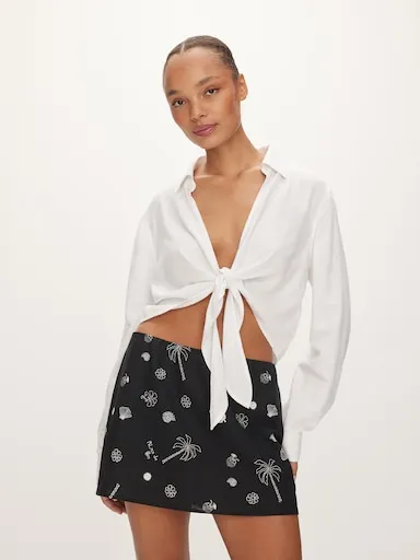 Linen Blend Albany Skort