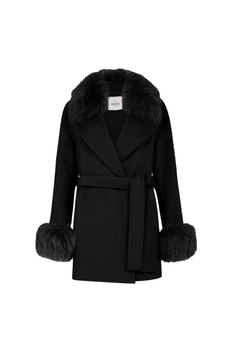 Marta Short Coat Faux - Sort