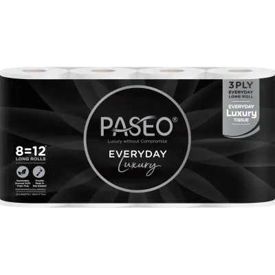 Paseo Pure Luxury 3 Ply Long Toilet Tissue