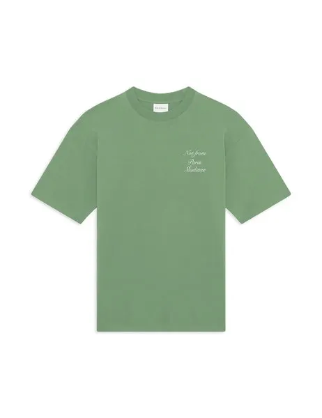 Le T-Shirt Slogan Calligraphy Light Green