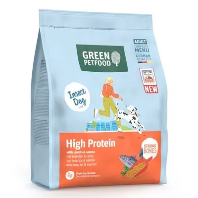 Green Petfood InsectDog High Protein avec insectes et saumon 900 g