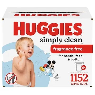 Simply Clean Unscented Baby Wipes, 6 Refill Packs (1152 Wipes Total)