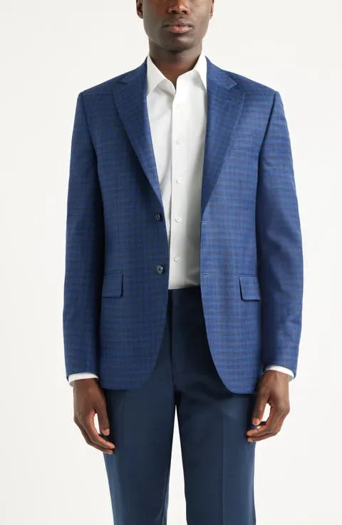 Flynn Classic Fit Blue Check Wool Sport Coat