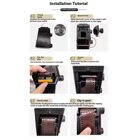 ABUO-Retro Dual Lens Assembly 35Mm Film Camera 2025 New Adult Science DIY Double Reflective Vlog Recording Story