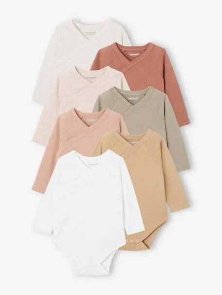 Lot de 7 bodies en coton Bio manches longues ouverture...