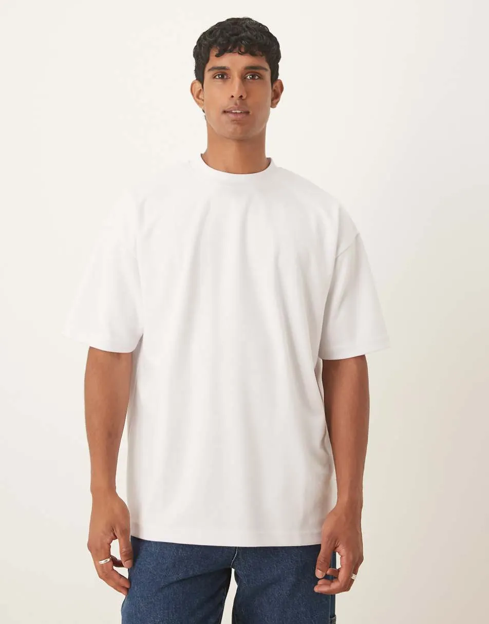 ASOS DESIGN breatheMAX™ heavyweight oversized t-shirt in white cotton blend