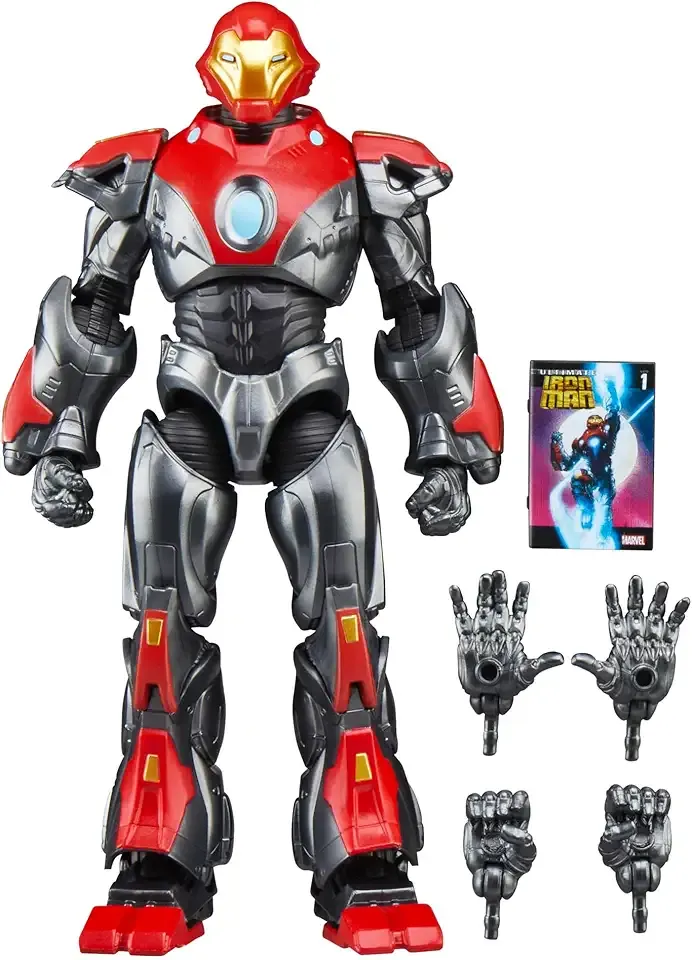 Marvel Legends Series Ultimate Iron Man, Comics-Inspired Collectible 6-Inch Scale Action Figure with Character-Sized Comic Accessory