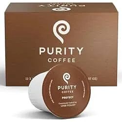 Purity Coffee PROTECT Highest Antioxidant Light-Medium Roast - USDA Certified Organic Specialty Grade Arabica Single-Serve Coffee Pods - Third Party Tested for Mold, Mycotoxins, Pesticides - 12 ct Box