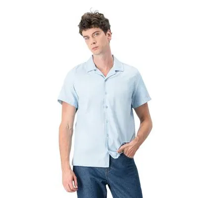 Camisa Hummo Hombre De Lino Manga Corta