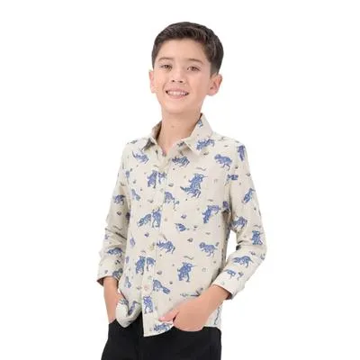 Camisa Hummo Kids Niño Full Print Dinosaurios