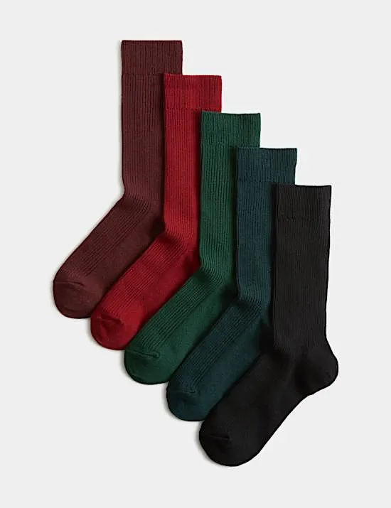 5er-Pack Freizeitsocken mit hohem Baumwollanteil