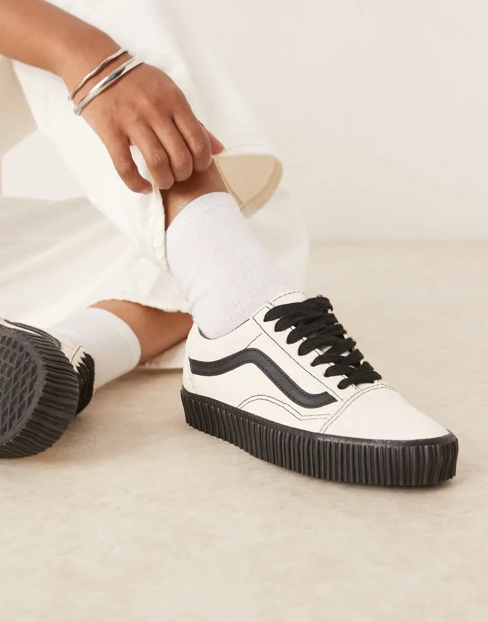 Vans Old Skool Creeper trainers in off white and black