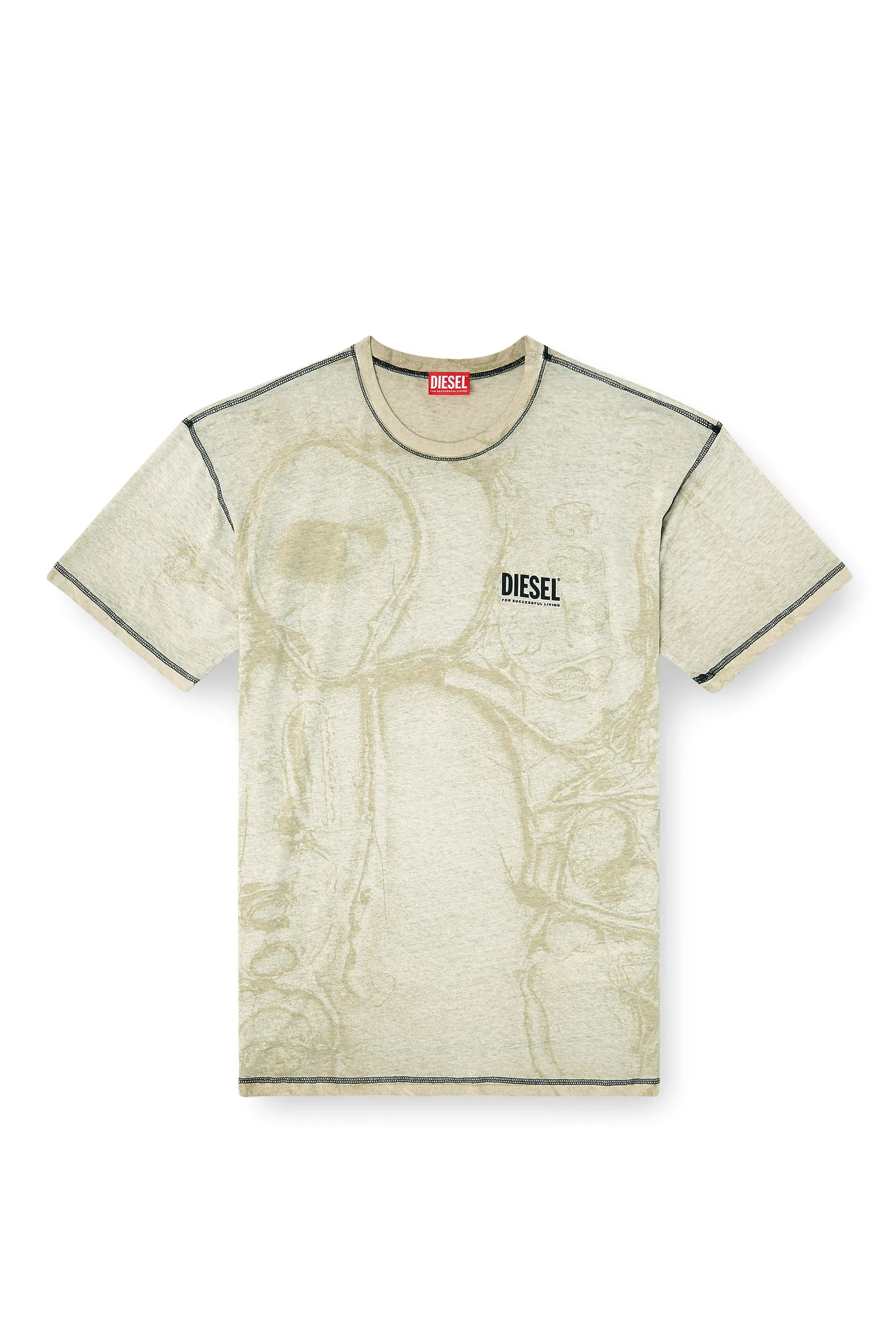 Hemp-cotton T-shirt with all-over print