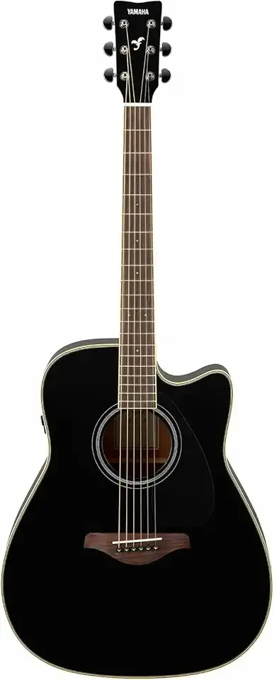 Yamaha FGC-TA Dreadnought Cutaway Transacoustic Guitar w/ Chorus and Reverb, Black