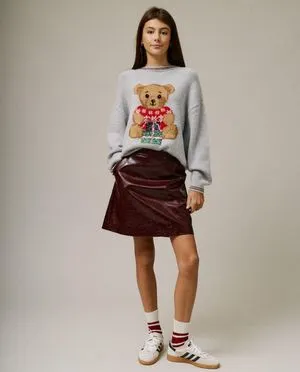 Trui met print teddybeer