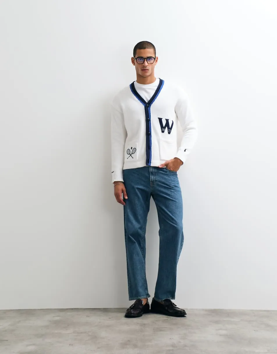 Polo Ralph Lauren Wimbledon capsule varisty cotton knit cardigan in white