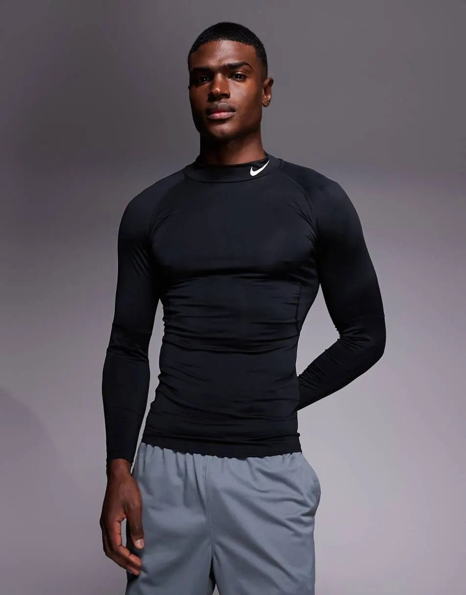Nike Training Pro Dri-FIT high neck long sleeve top in black