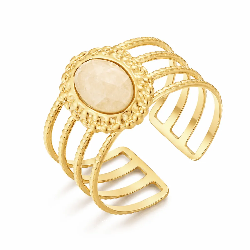 Ring in edelstaal, ovaal