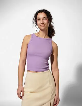 Top cropped - A coste - Rosa chiaro