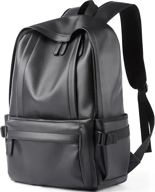 Laptop Leather Travel Backpack For Men Water-Repellent Carry On Back Pack For Travel Business Work computer Backpacks Fit 15.6" Laptop
