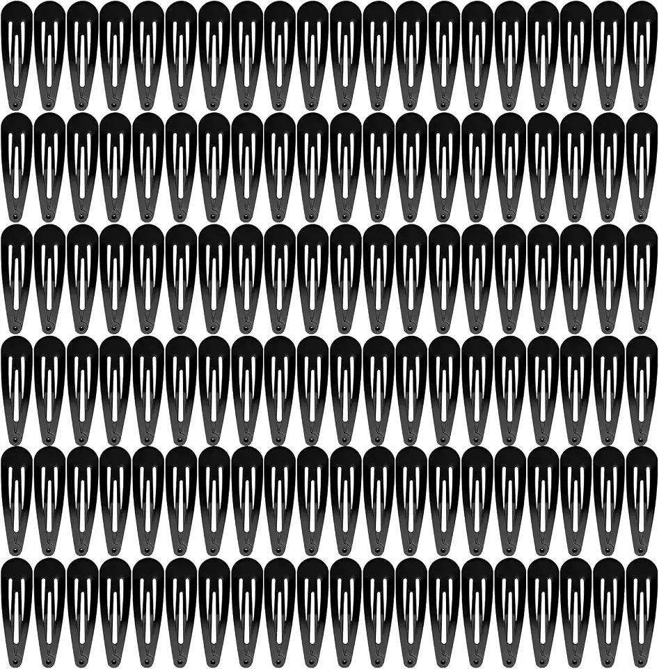 2 Inch Hair Clips, Funtopia 120 Pcs Women Black Barrettes Snap Hair Clips