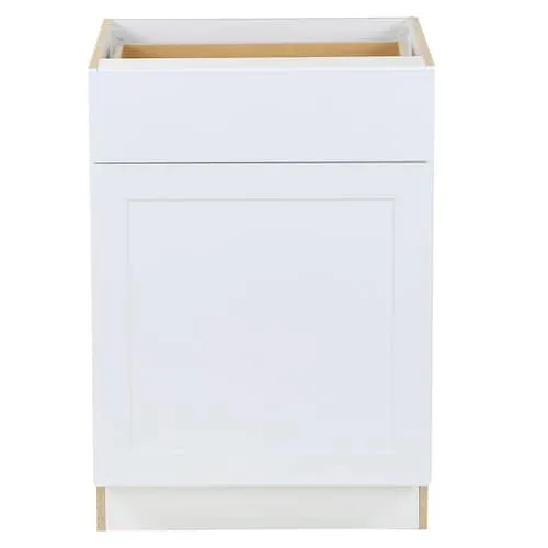 Edson 24 in. W x 35 H x 25 D Assembled Kitchen Door Drawer Base Cabinet, White (B24L)