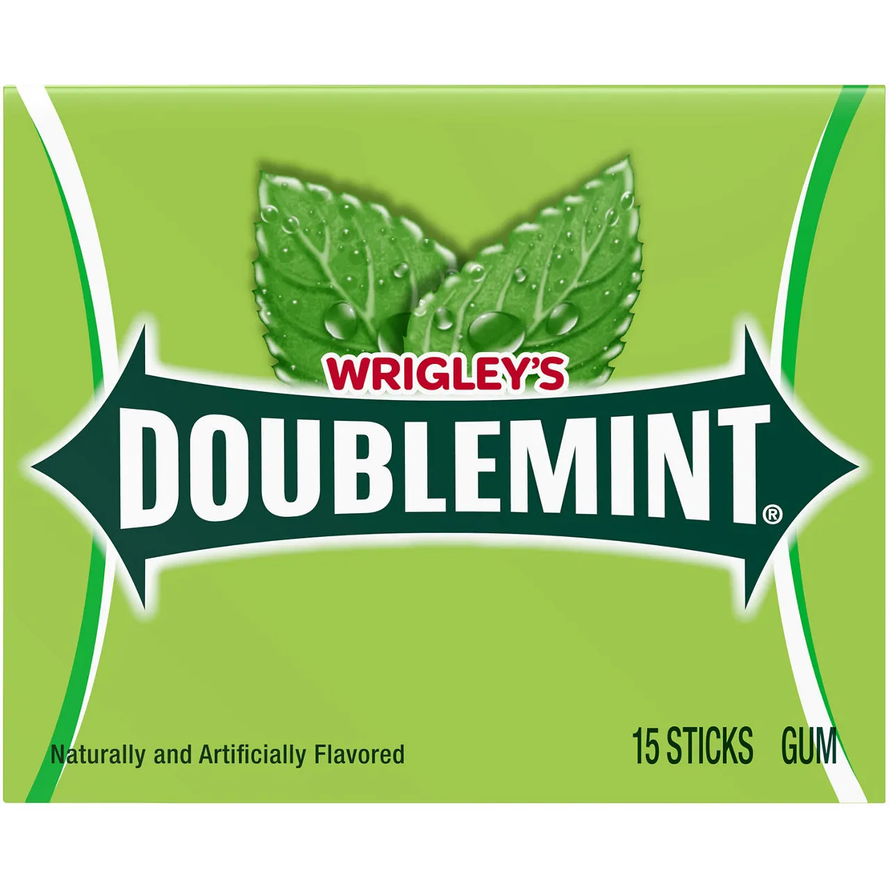 WRIGLEY'S DOUBLEMINT Mint Gum Chewing Gum, 15 Stick Pack