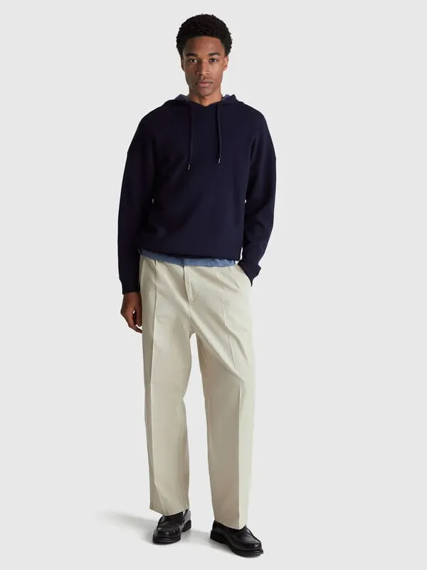 Hooded relaxed fit sweater