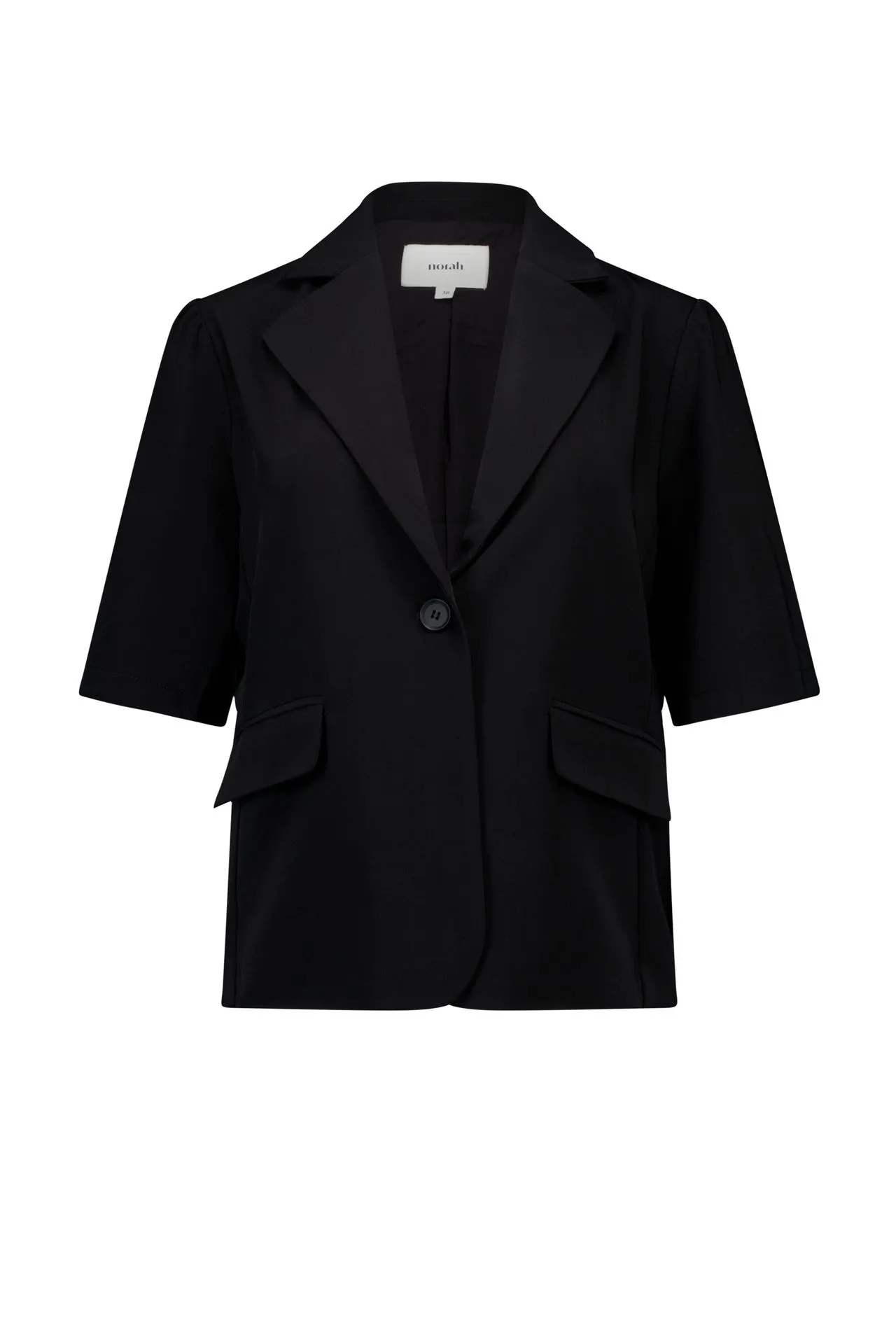 Zwarte blazer met korte pofmouwen