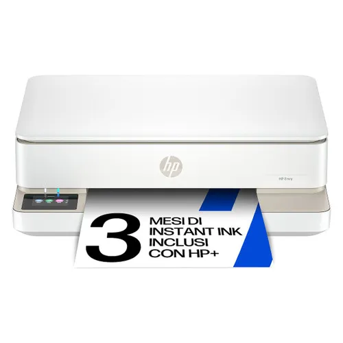 HP - HP Envy 6120e Stampante Multifunzione inkjet a colori Copia Scansione Wifi - 3 mesi di Instant ink inclusi con HP+