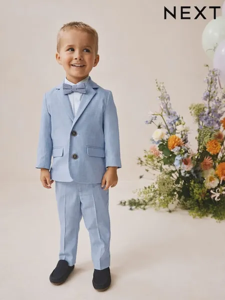 Neutral Blazer Shirt Trousers and Bow Tie Set (3mths-9yrs)