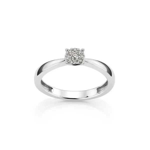 DIANA Diamantring 375 Hvitt Gull 0,11 ct