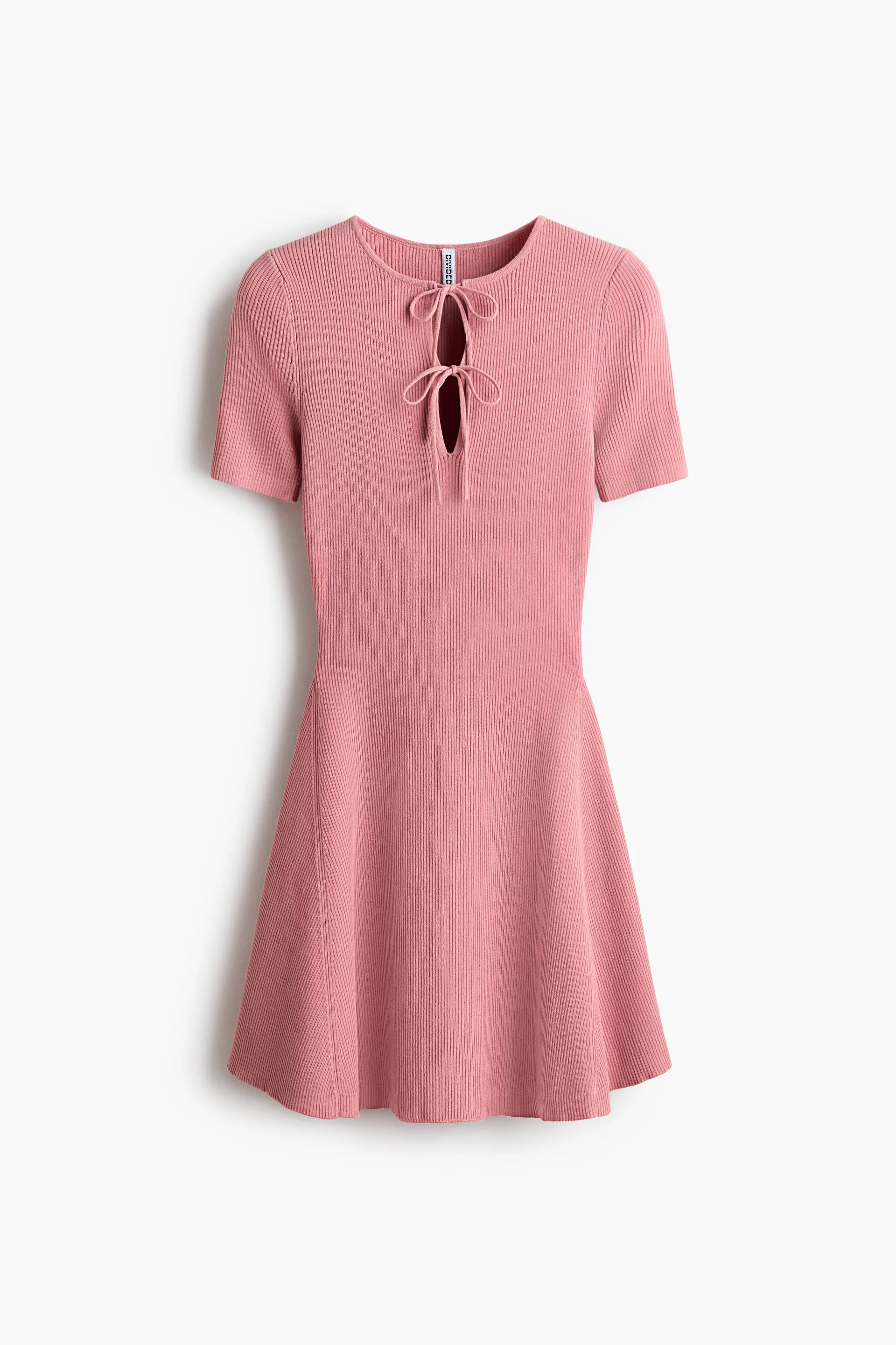 Vestido mini en tejido acanalado