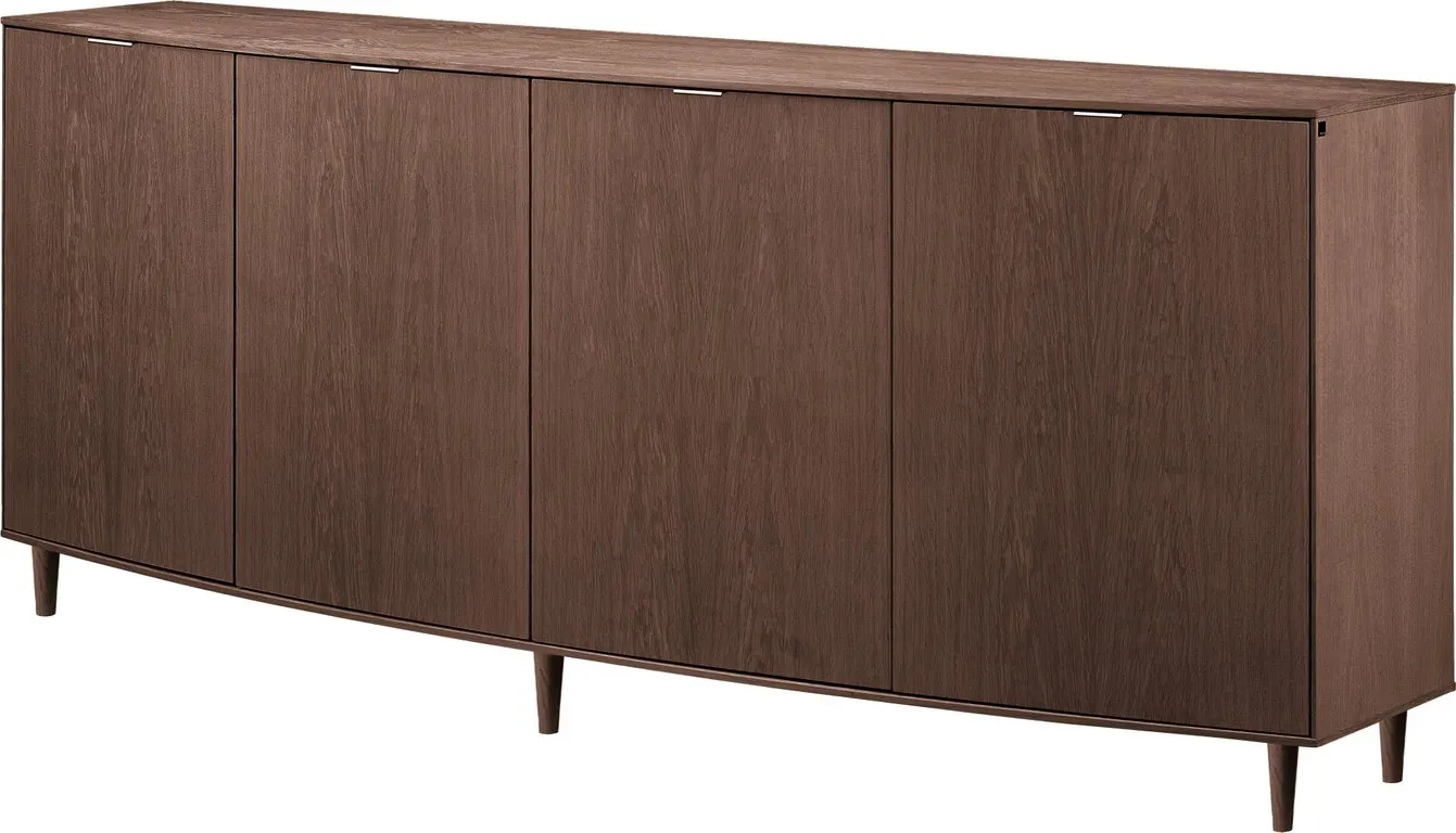 Editions by Skovby skjenk 424 197 x 41, H 80 cm, 4 dører og 2 skuffer, mocca eik