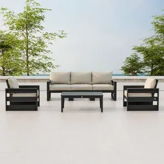 POLYWOOD Westport 4-piece Outdoor Patio Deep Seating Set with Sofa