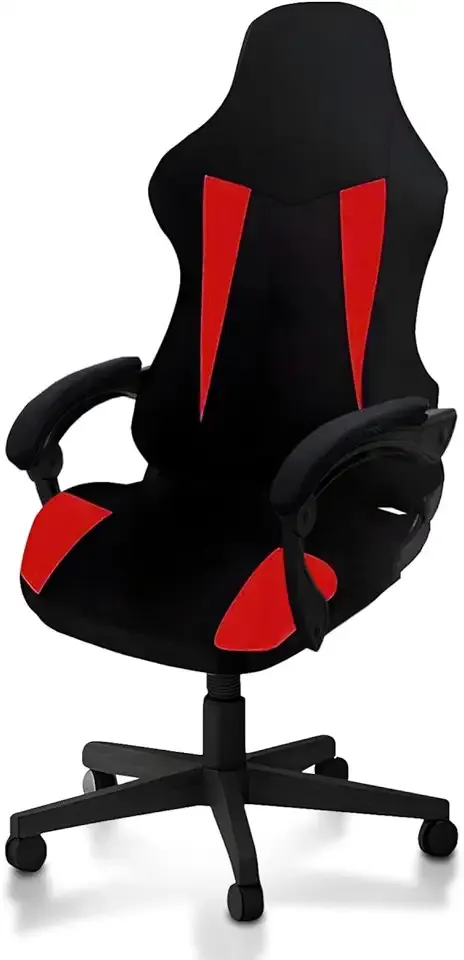 Gaming Chair Covers Only,Stretchable Soft Thick Breathable Mesh Scratch Resistant Gaming Chair Seat Cover with 2Pcs Armrest Slipcovers(Black-red,Style 1)