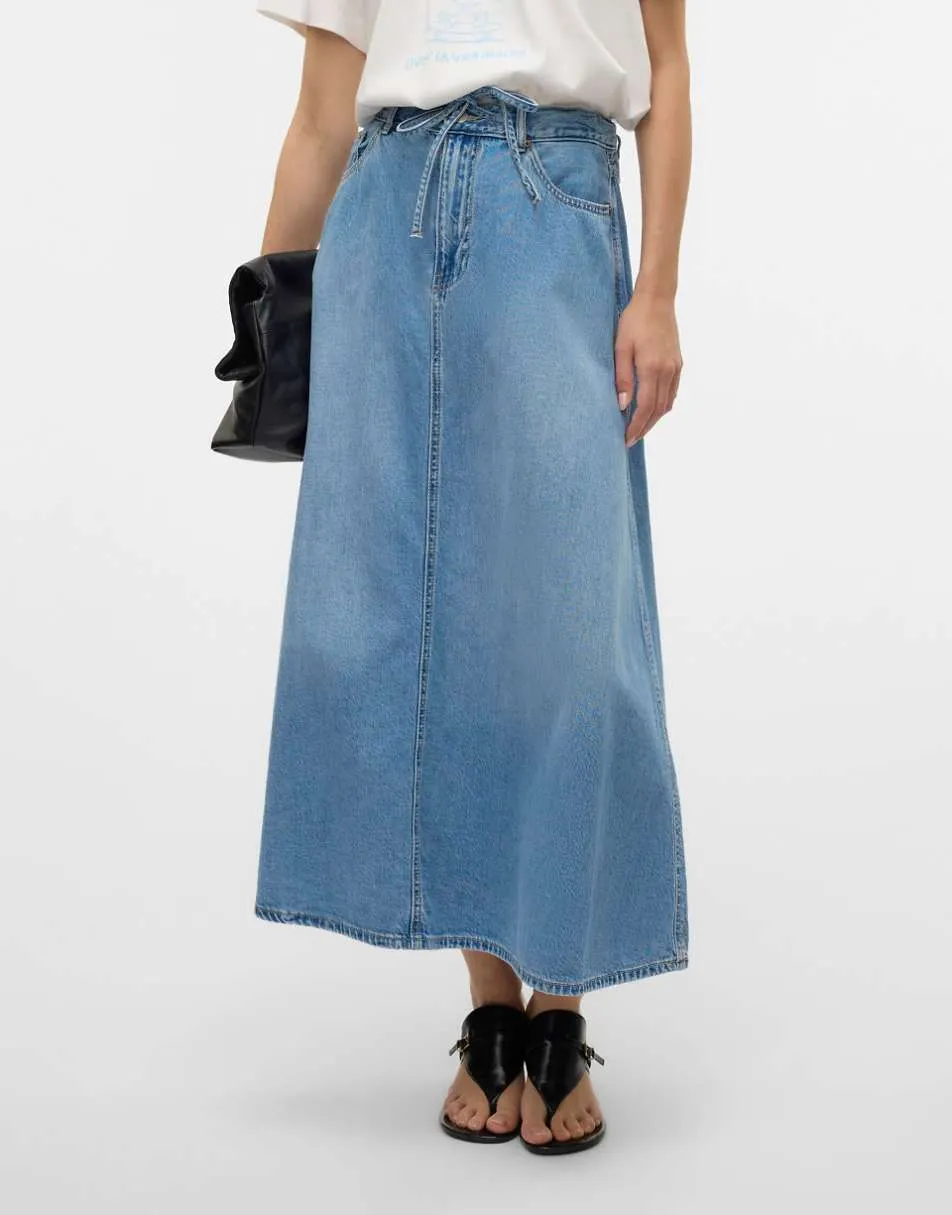 Vero Moda Denim skirt in light blue denim