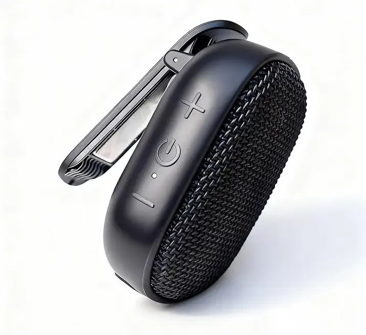 Wearable Bluetooth Speaker, Mini Wireless Clip On Speaker w/Microphone, TWS Waterproof Speaker w/SOS Safety Feature, Portable Speaker for Outdoor Golf Work Pool (Black)