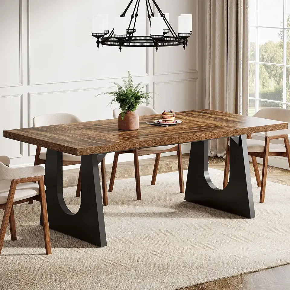 Tribesigns 70.86" Rectangular Dining Table for 6-8 (Dark Brown)