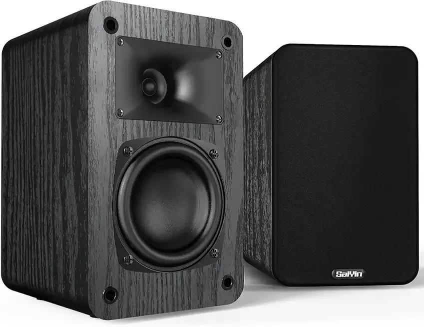 Saiyin Passive Bookshelf Speakers, 2-Way Passive Speakers, 3.5" Woofer & Silk Horn Tweeter, 60Hz Bass for Home/Office/Theater Pair (Needs Amplifier or Receiver to Operate)