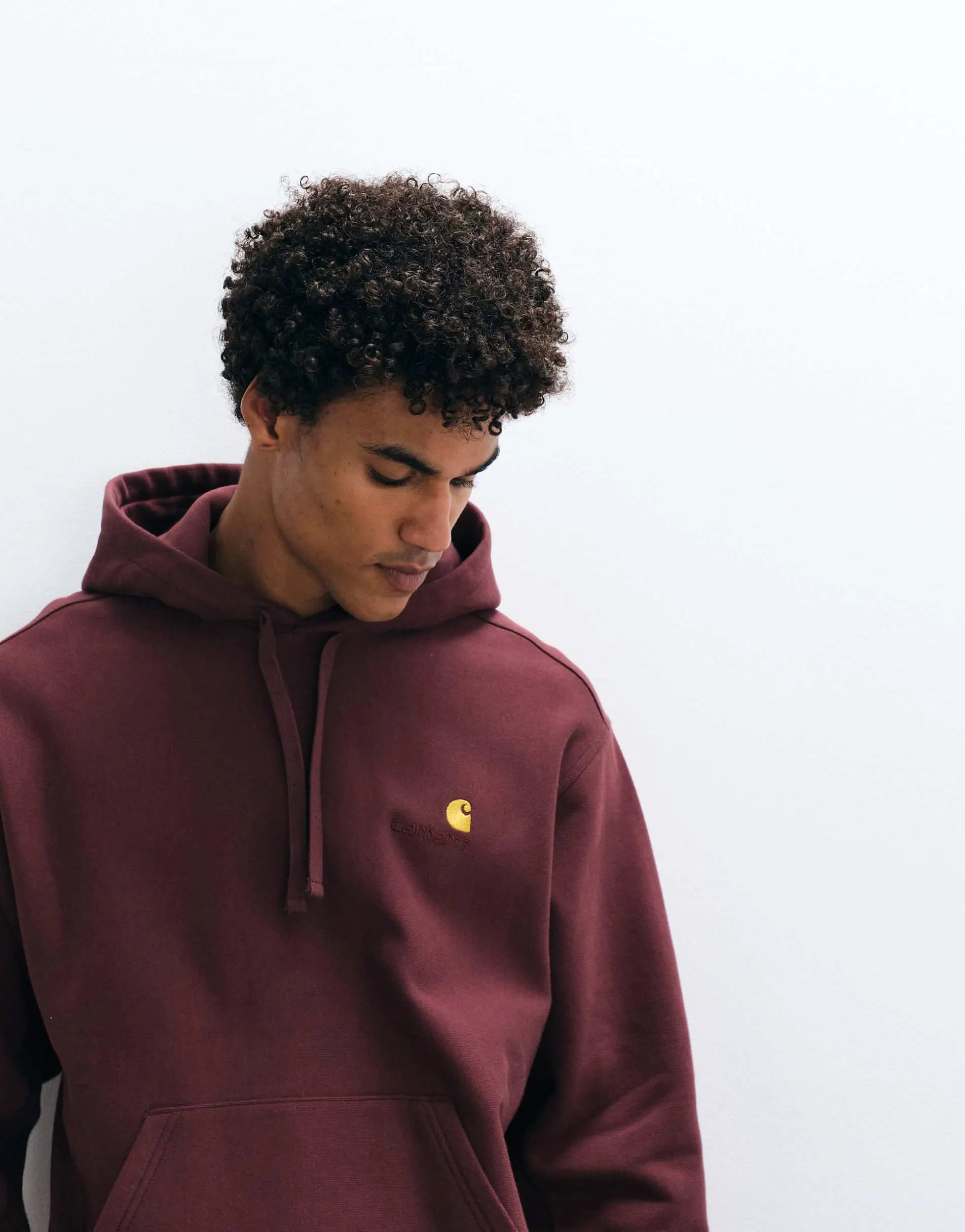 Carhartt WIP Chase hoodie in dark burgundy