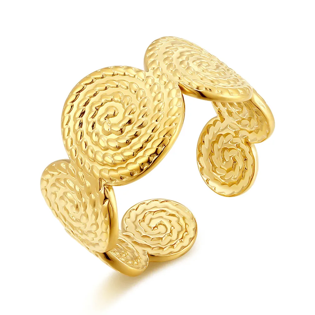 Ring in edelstaal, spiralen