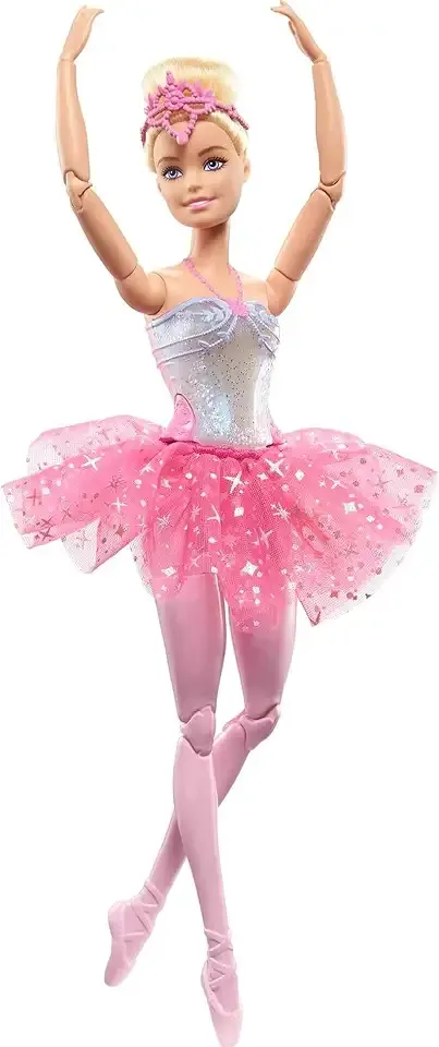 Dreamtopia Twinkle Lights Ballerina Doll with Blonde Hair & Light-Up Feature Wearing Royal Headband & Pink Tutu