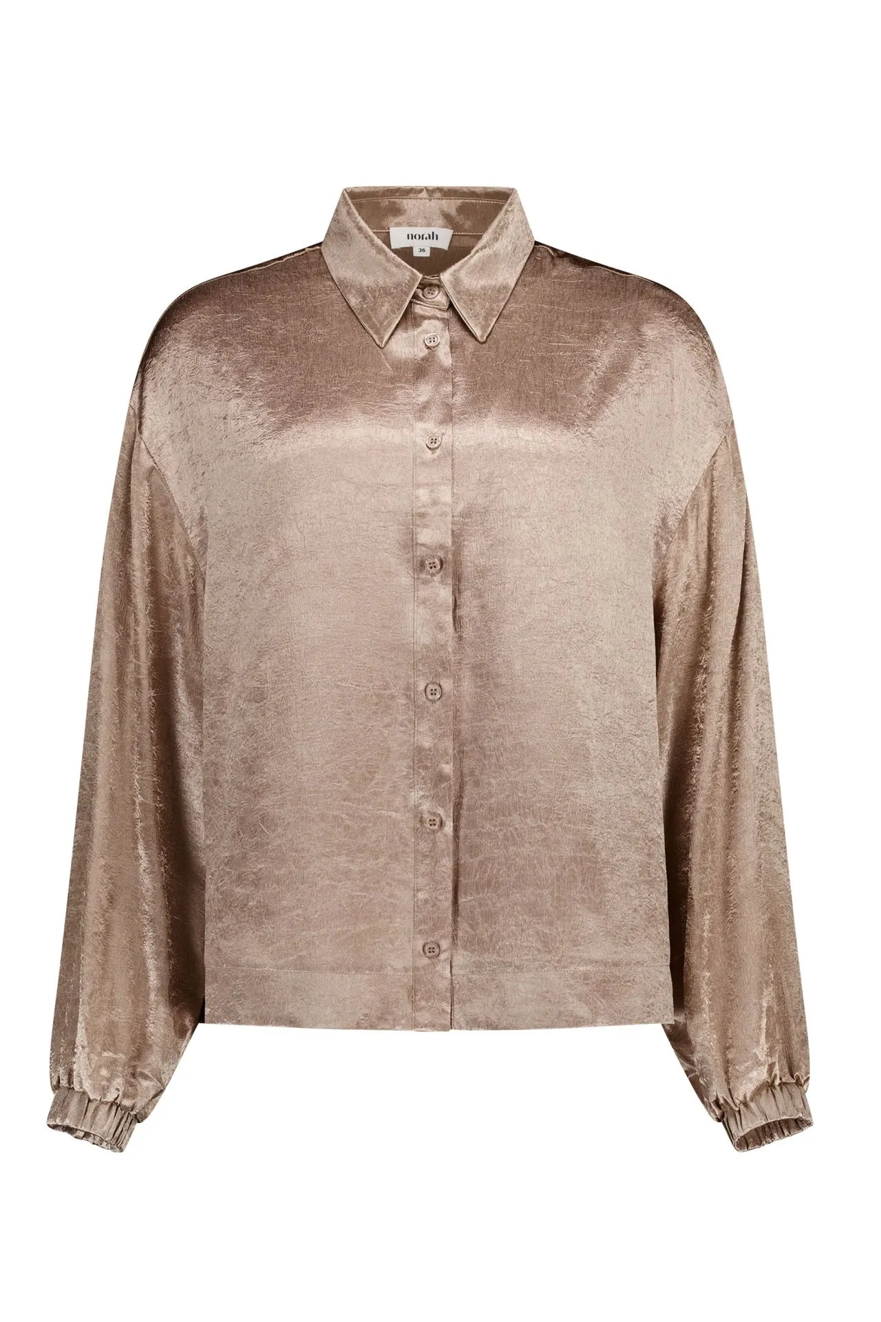 Champagnekleurige blouse met glans