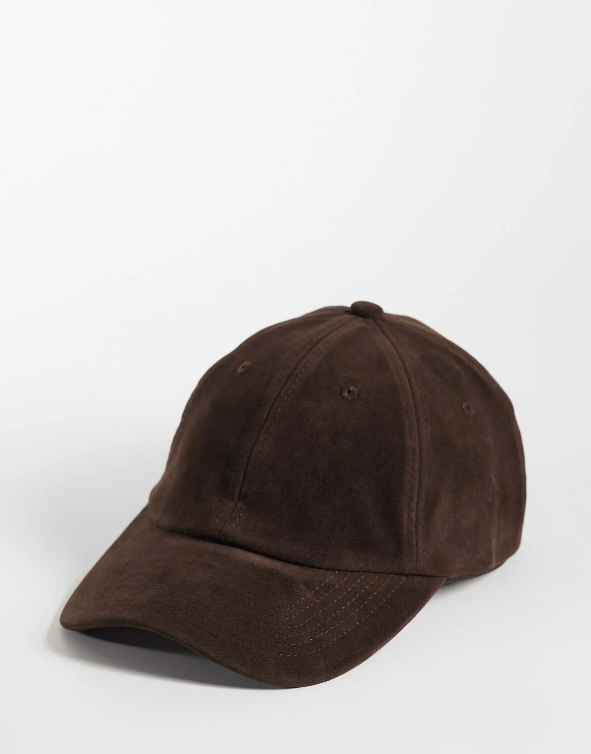 My Accessories baseball cap in chocolate faux suede