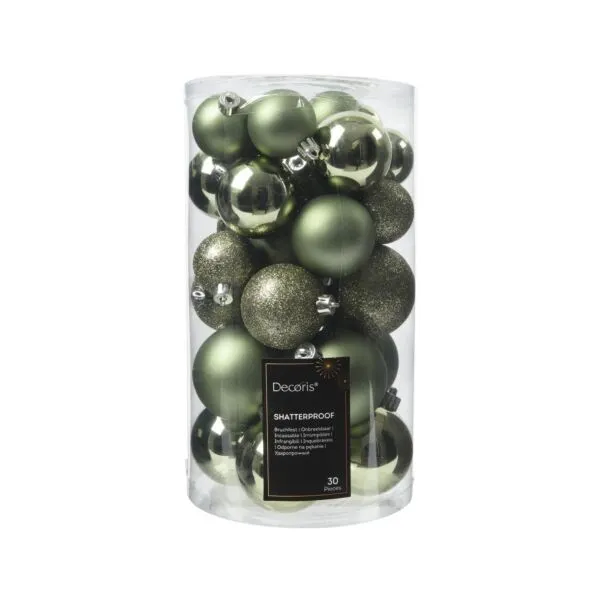 Decoris Rosemarijn Kerstballen Kunststof 6cm Shatterproof