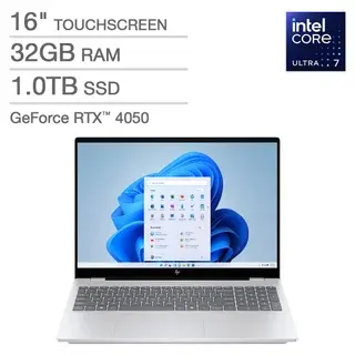HP OmniBook 7 16" Touchscreen Laptop - Intel Core Ultra 7255H - GeForce RTX 4050 - 2K OLED 120Hz - 32GB Memory - 1TB SSD - Windows 11 Home