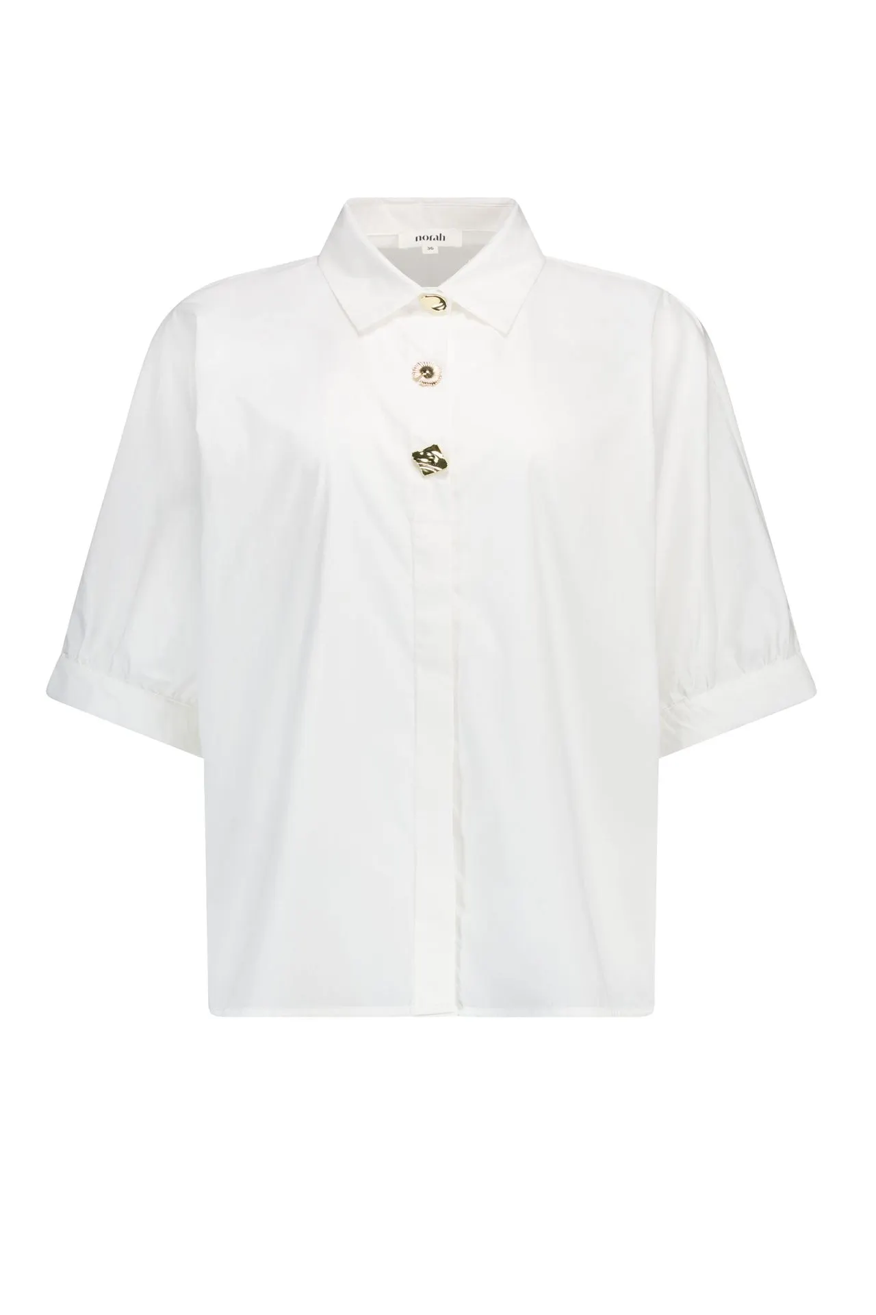 Witte blouse met goudkleurige knopen
