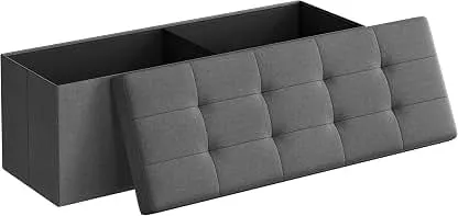 SONGMICS 43.3 Inches Folding Storage Ottoman Ben…